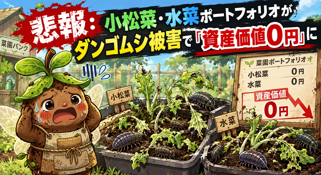 ダンゴムシ被害で菜園価値ゼロ