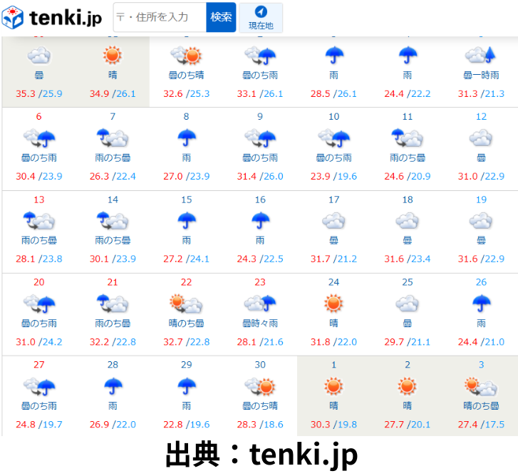 天気図(tenki.jpより
